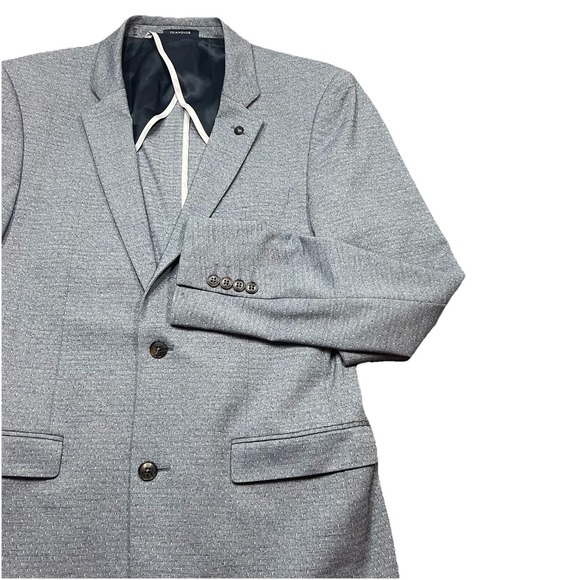 7 Diamonds Blazer FELICIO FLEX Casual Jacket Men's Small Light Blue Jersey Knit - Picture 4 of 16